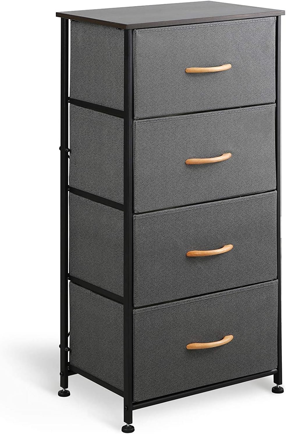 Gray Fabric 4 Drawer Nightstand Dresser D52165