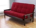 Queen Futon with Suede Red Mattress Z4212
