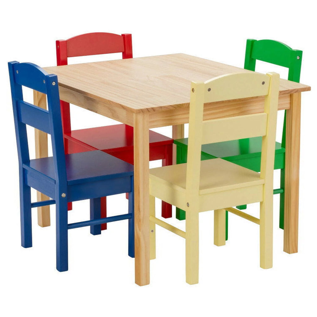 Kids 5 Pieces Wooden Table and Chair Set K74553