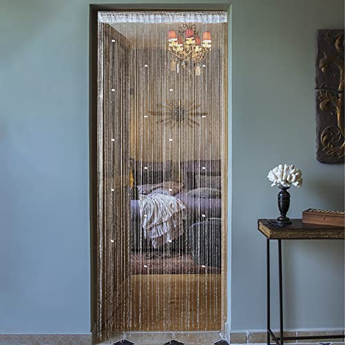 Grey Bead Curtain Door Window Divider B3115