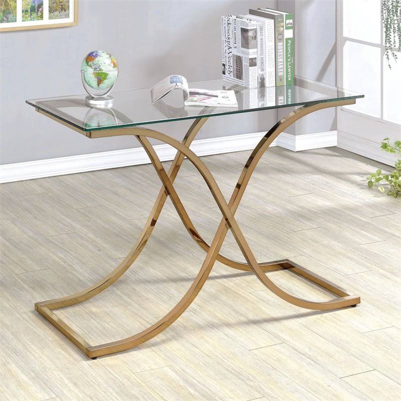 Glass Top Console Table in Champagne Z94942