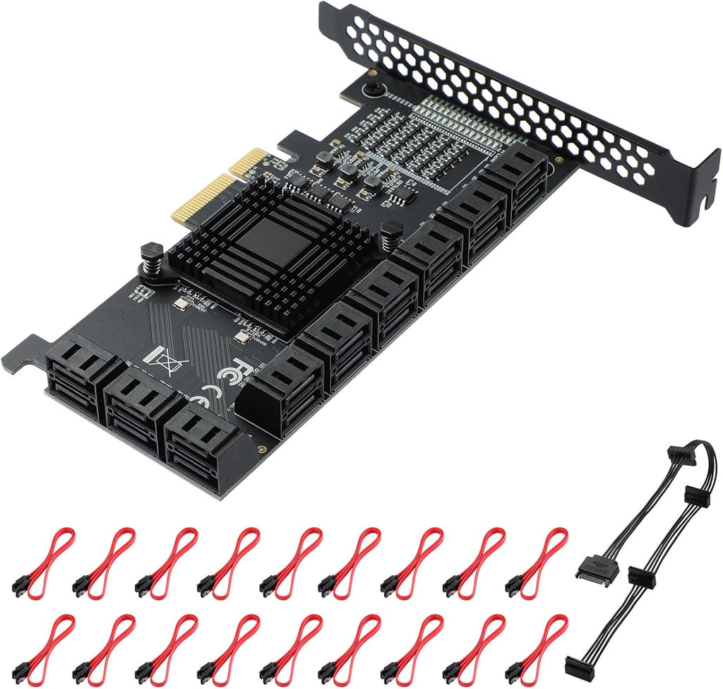 6 Port PCIe SATA 3.0 Card with 6 SATA Cables and Low Profile Bracket X87088