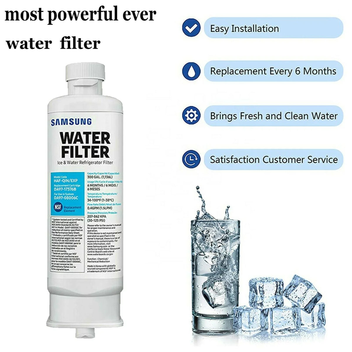 2 Pcs Refrigerator Water Filter I3062