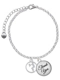 Volleyball Player Silhouette Charm Bracelet, 6"+2" G84308