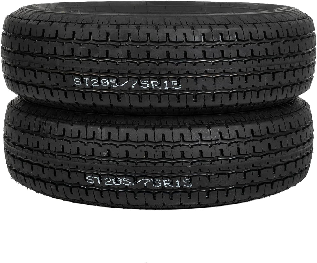 2PCS ST205-75R-15 Trailer Tire Load Range D 8PR Tubeless Tires S186216