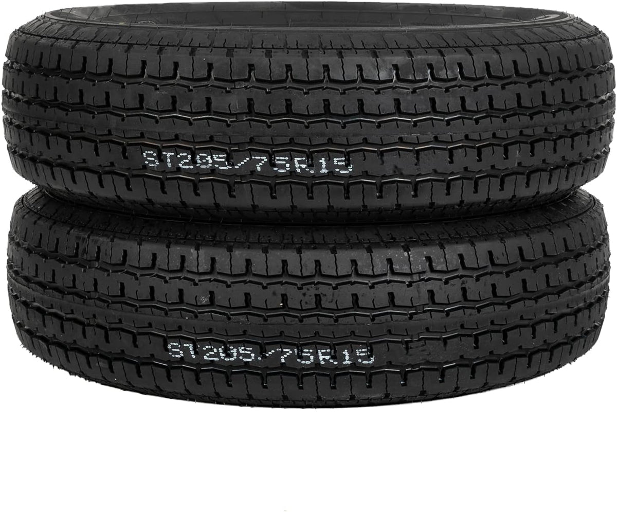 2PCS ST205-75R-15 Trailer Tire Load Range D 8PR Tubeless Tires S186216
