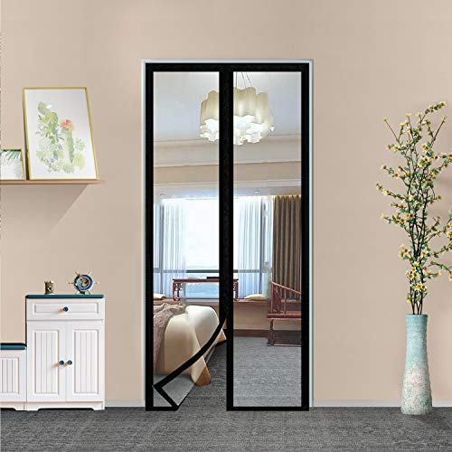 Transparent Insulated Door Curtain, Magnetic Thermal Door Cover, Self-Closing Magnetic Screen Door, Fits Doors up to 38" x 82" T6758