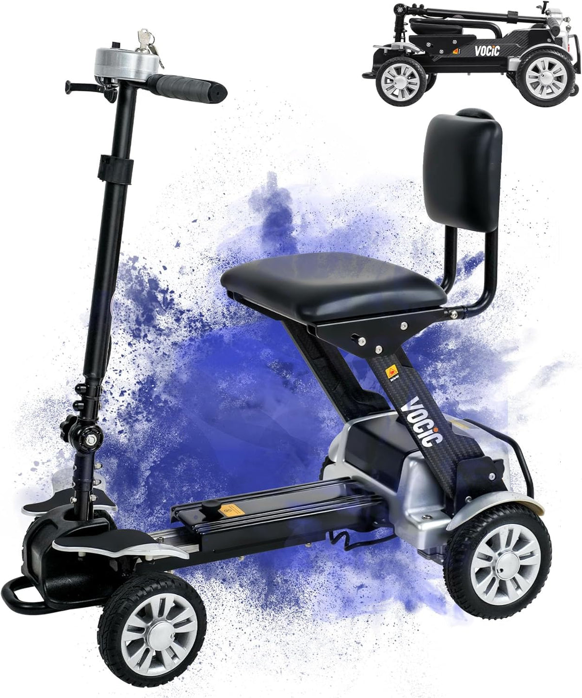 Mobility Scooter Carbon Fiber Lightweight 4 Wheel Electric Scooter with Seat V62810