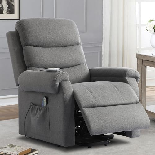 Dark Blue Power Lift Recliner Chair with Heat and Massage E110687