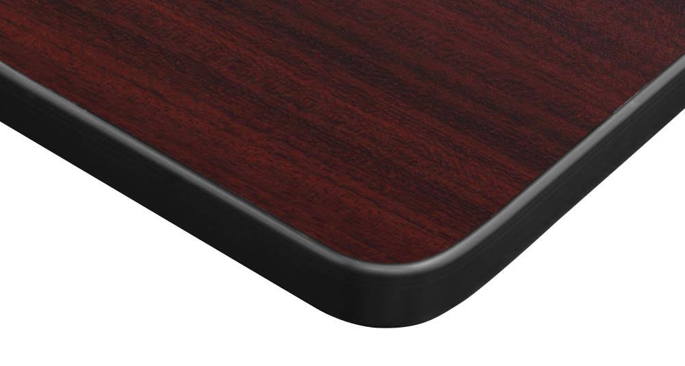 Mahogany Black Square Breakroom Table with 4 Stack Chairs V63776