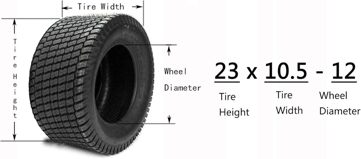 Set of 2 23X10.50-12 Lawn Mower Turf Tires 4PR Load Range B I3051