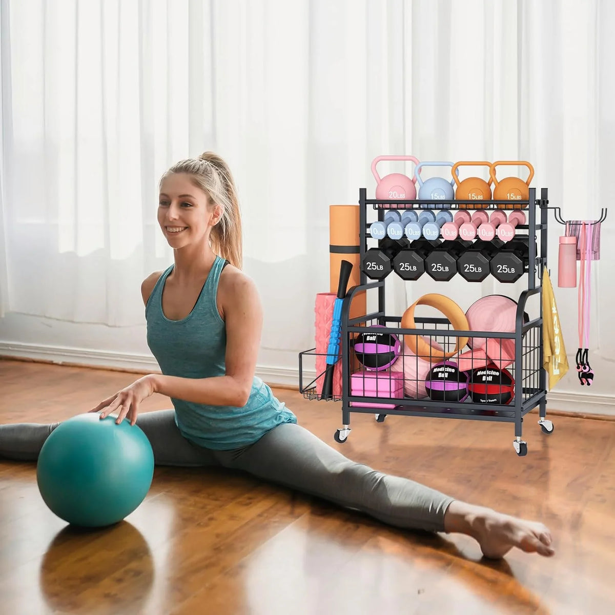 Multifunctional Removable Storage Rack for Kettlebells and Strength Training Equipment F932