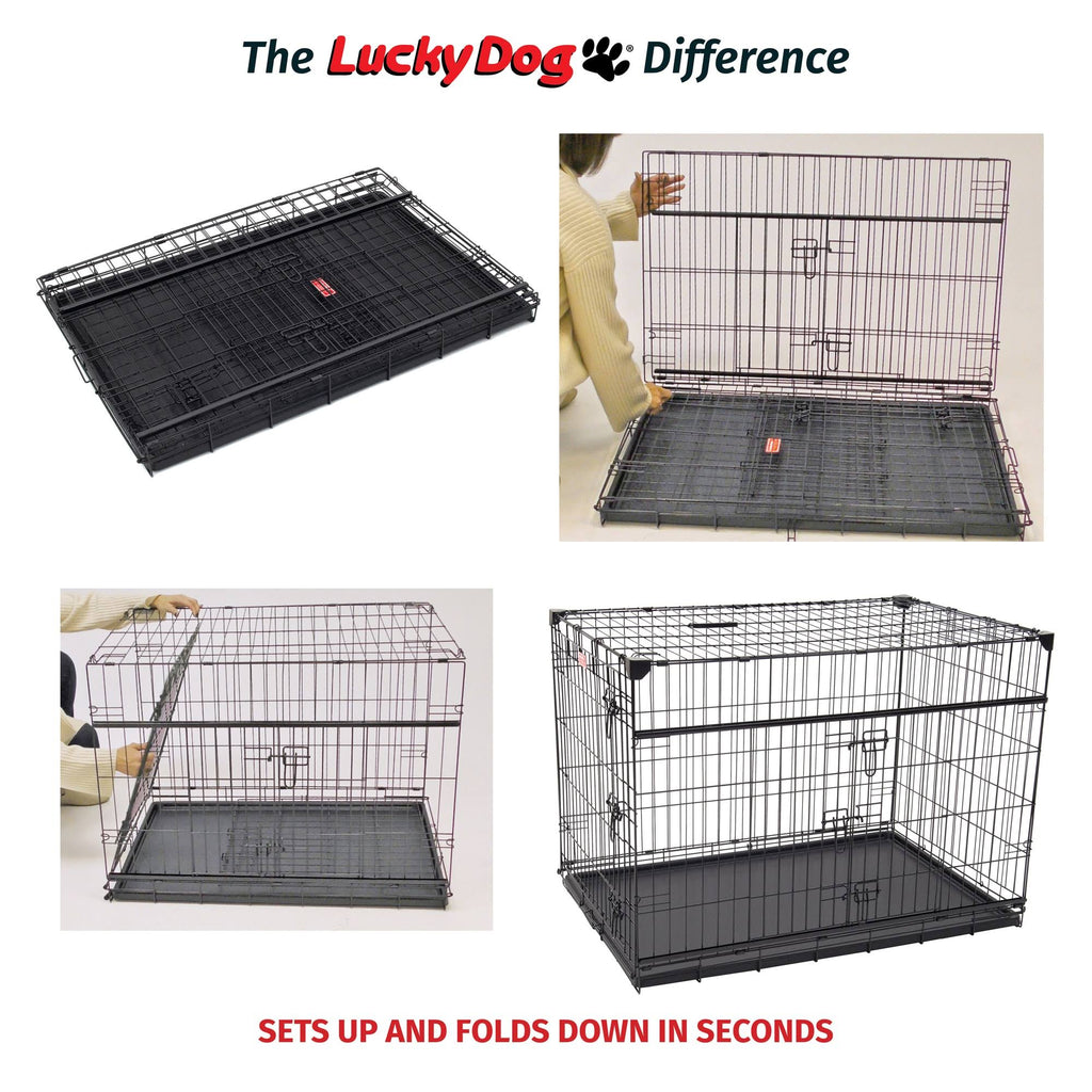 36 inch Sliding Double Door Wire Dog Crate P1592