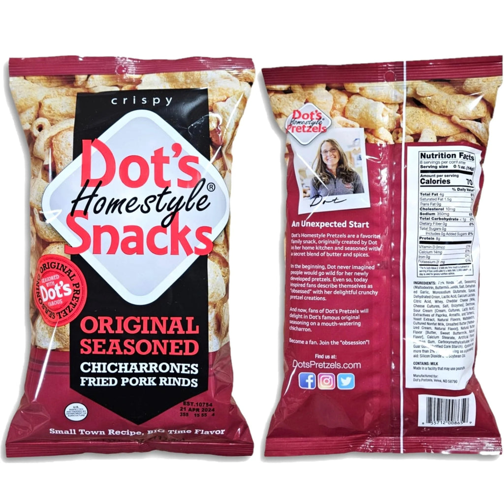 Original Seasoned Fried Pork Rinds Value Pack, 4 Ounce Bag, Pack of 3 P720179