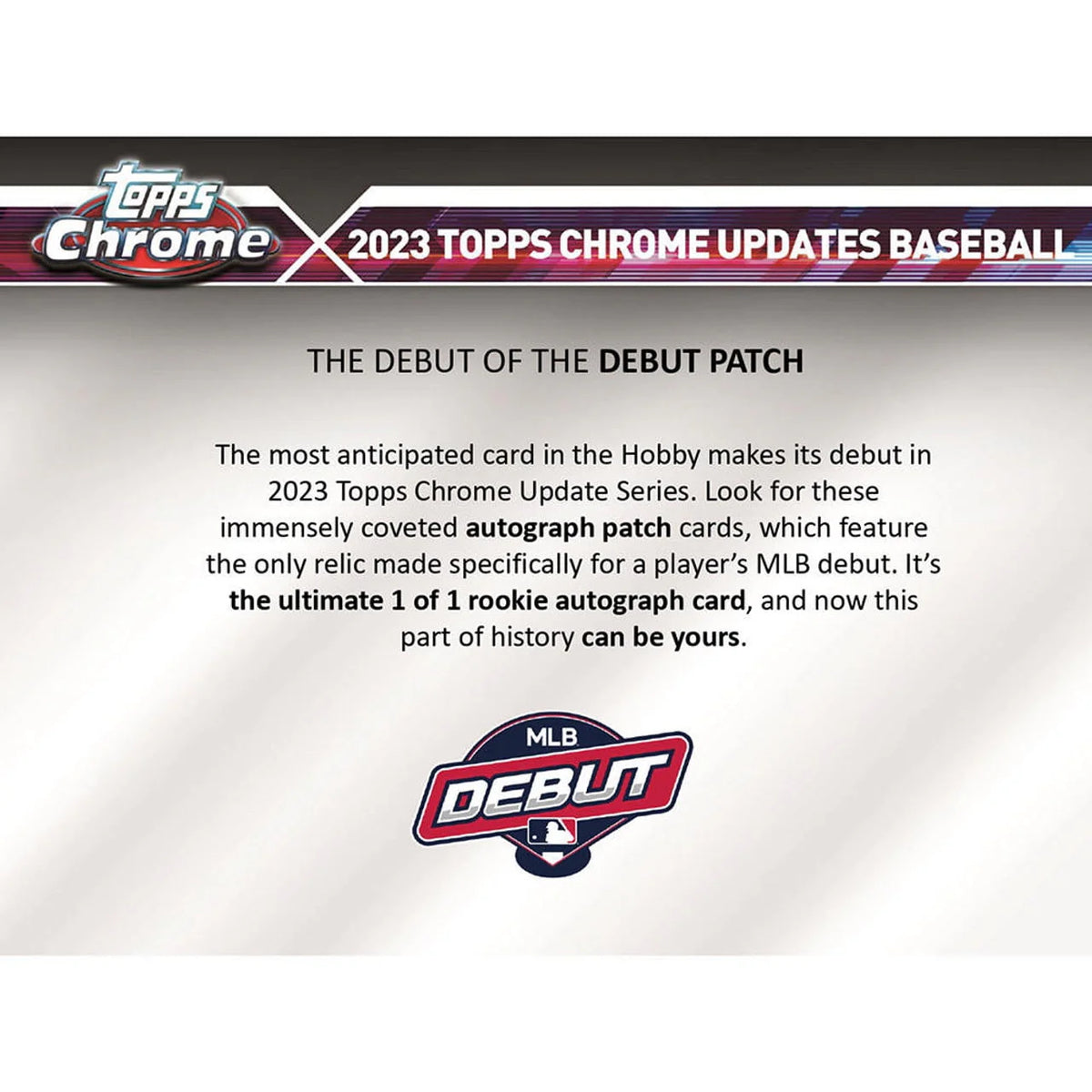 2023 Chrome Update Series Baseball Trading Card Hobby Jumbo Box B32814