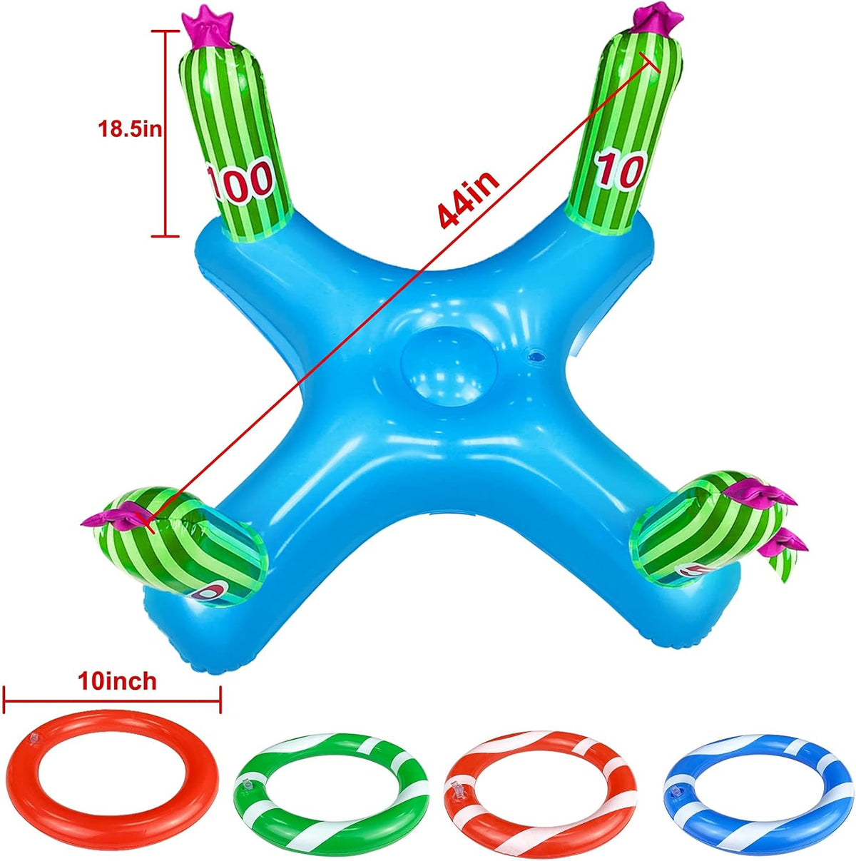 Giant Inflatable Cactus Ring Toss Party Game Toys (4 Rings) Q21743