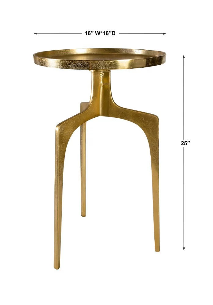 25 inch Round Accent Table with Three Curved Legs K3474