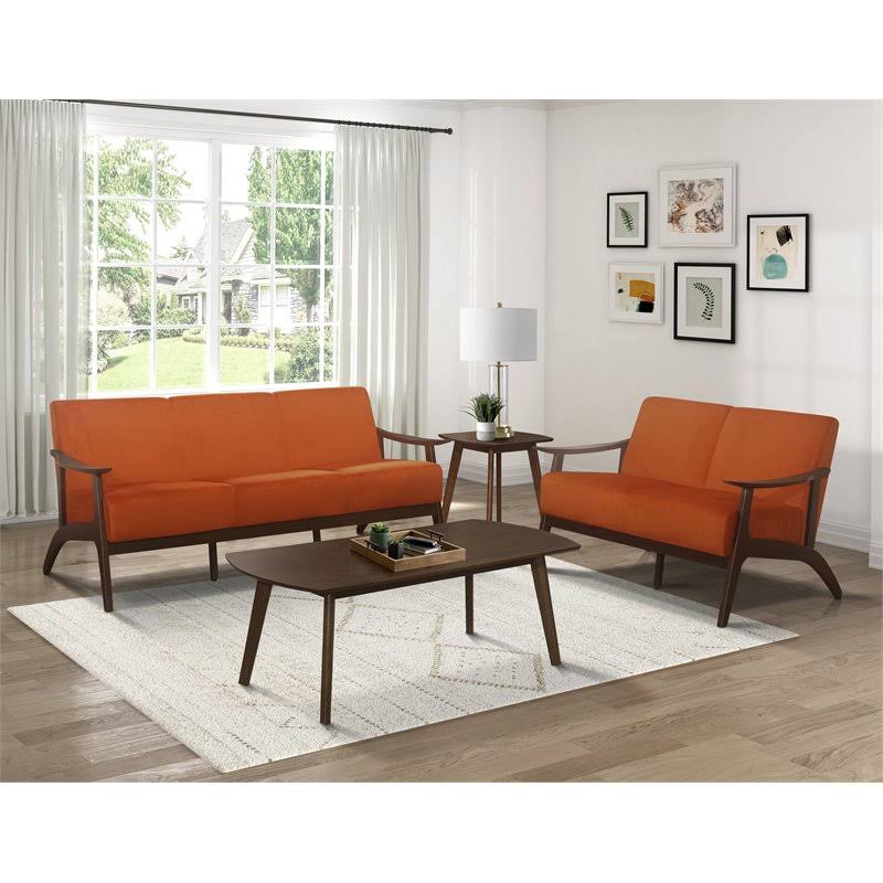 Orange Velvet Loveseat E225