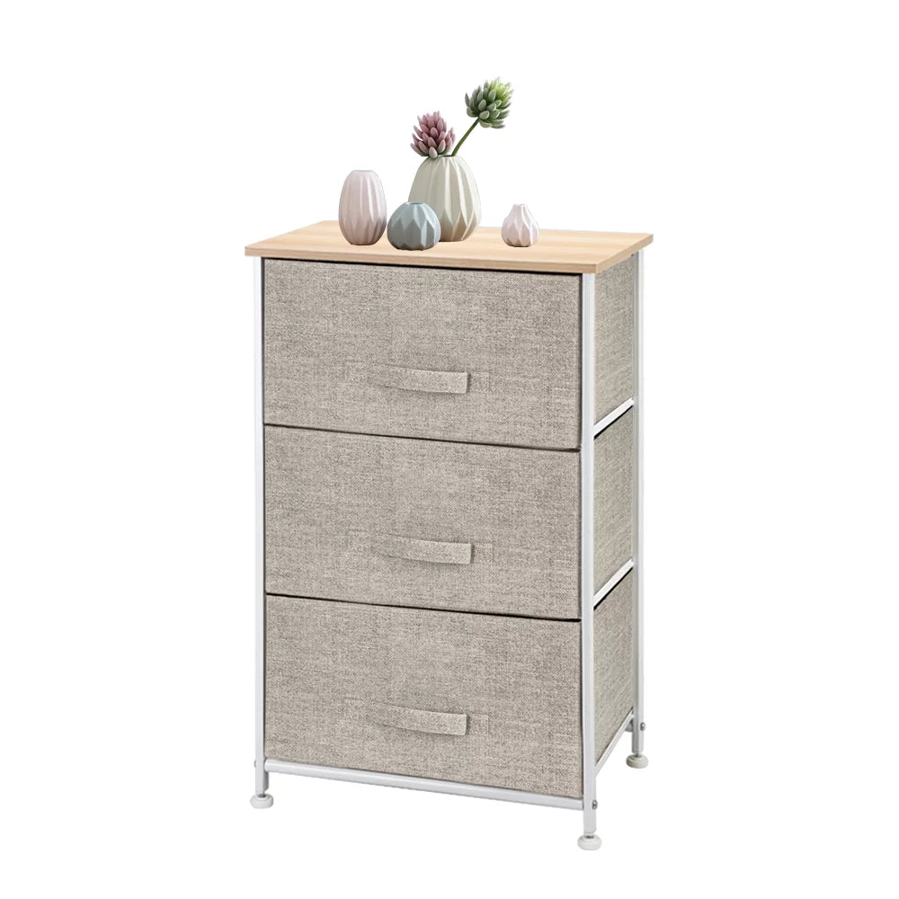 2-Tier Wide Closet Dresser with 5 Fabric Drawers and Metal Frame G9535