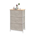 2-Tier Wide Closet Dresser with 5 Fabric Drawers and Metal Frame G9535