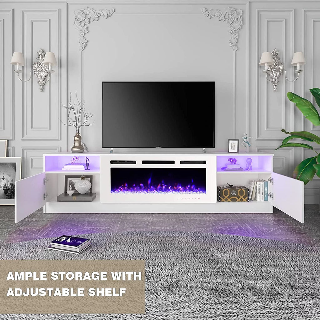 White Fireplace TV Stand with 40'' Electric Fireplace J504925