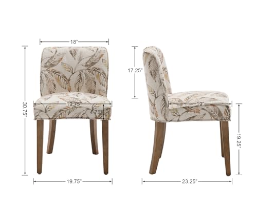White Upholstered Dining Chairs Set of 2 with Cane Backs S925