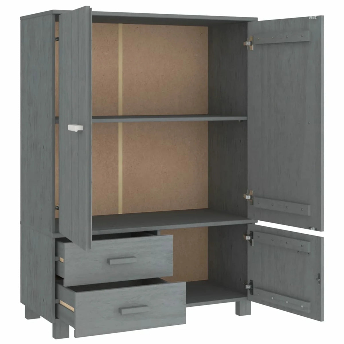 Dark Gray Solid Wood Pine Wardrobe W42180