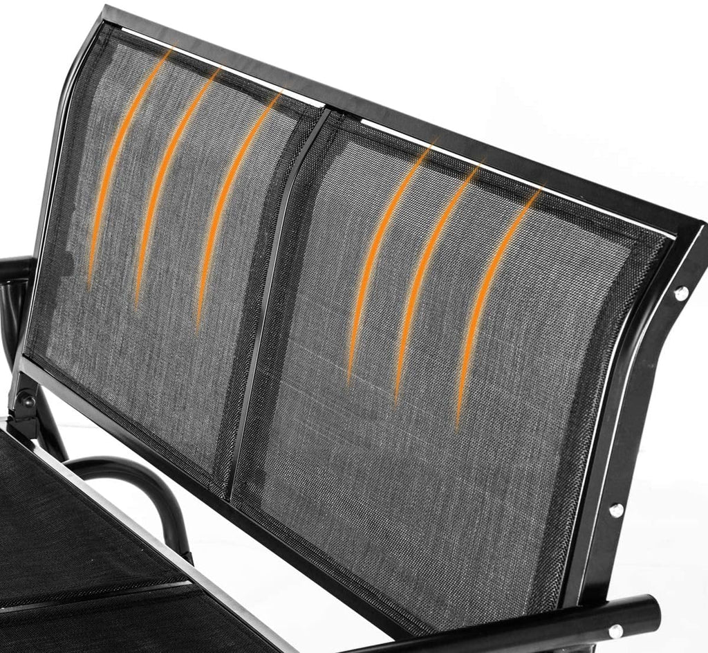 2-Person Outdoor Glider Bench Black J77991