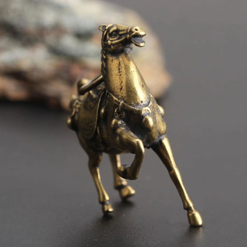 Solid Copper Race Horse Miniature Figurines Desk Decor Ornament Handmade Crafts P880