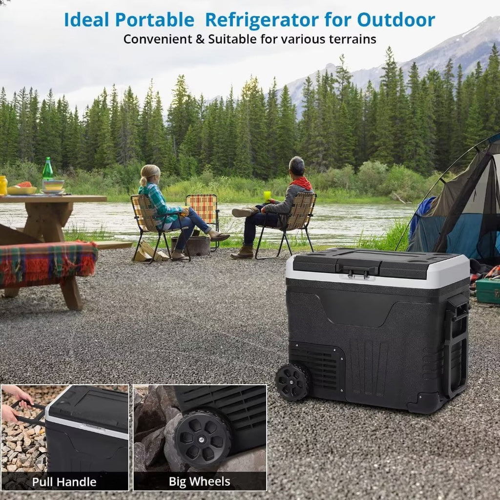 12 Volt Portable Car Refrigerator Freezer 53 Quarts Black D865173