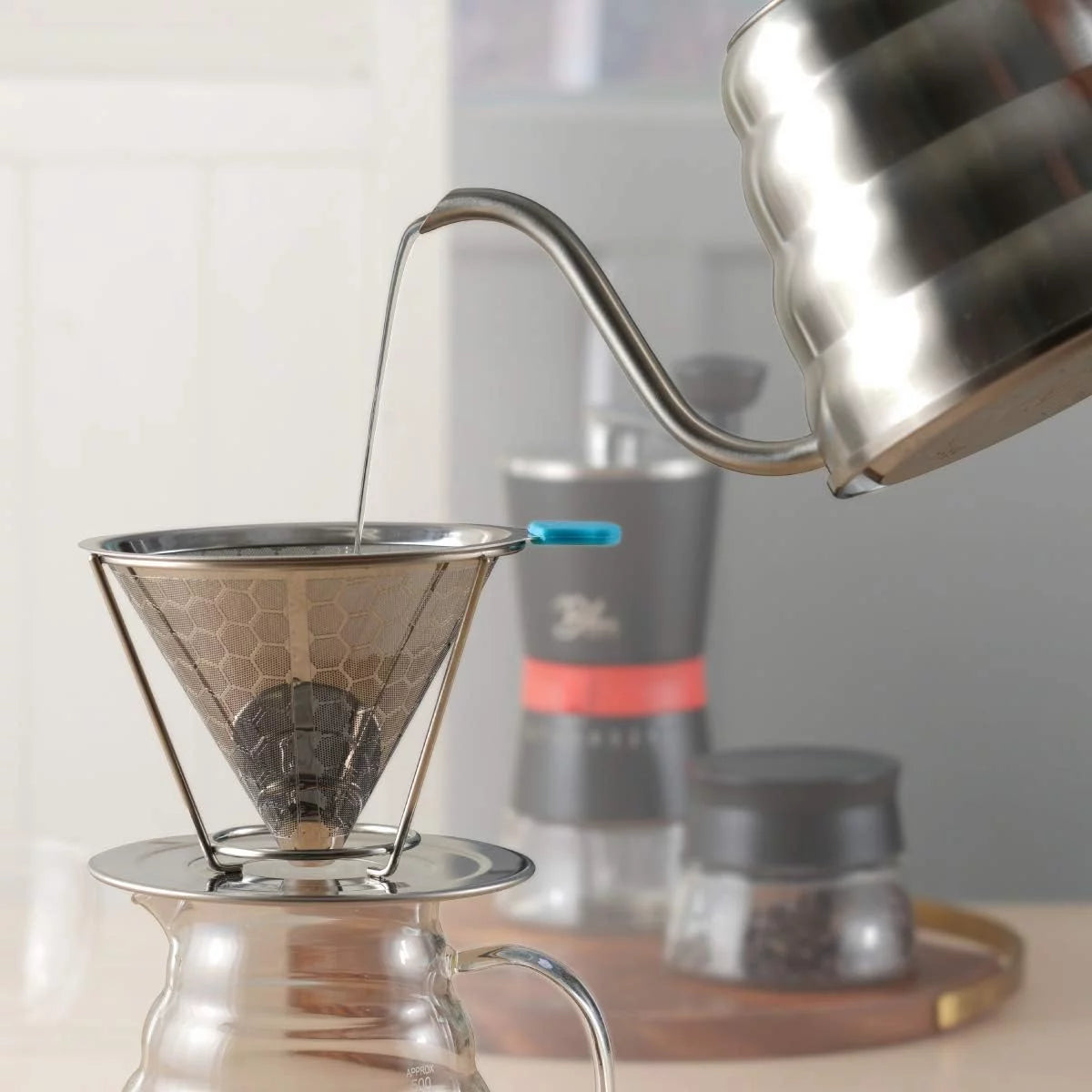 40 Fl Oz Stainless Steel Gooseneck Pour Over Kettle with Thermometer K847