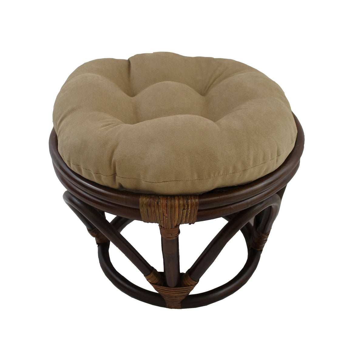 Red Wine Microsuede Papasan Footstool Q243