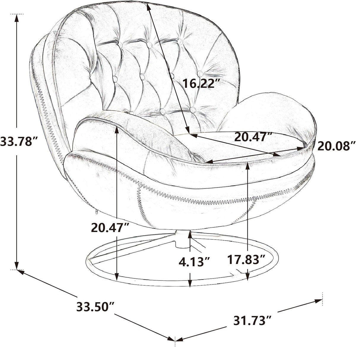 Teal Velvet Swivel Lounge Chair with Ottoman X7557