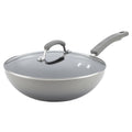 Gray Aluminum Nonstick 11 inch Fry Pan with Glass Lid E90175