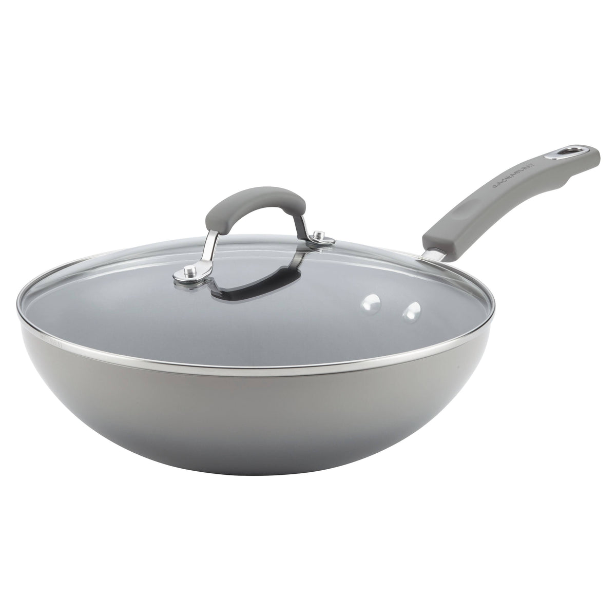 Gray Aluminum Nonstick 11 inch Fry Pan with Glass Lid E90175