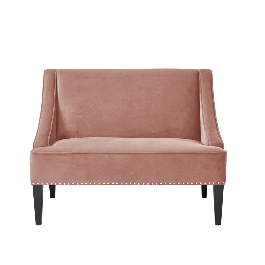 Blush Velvet Upholstered Bench F120823