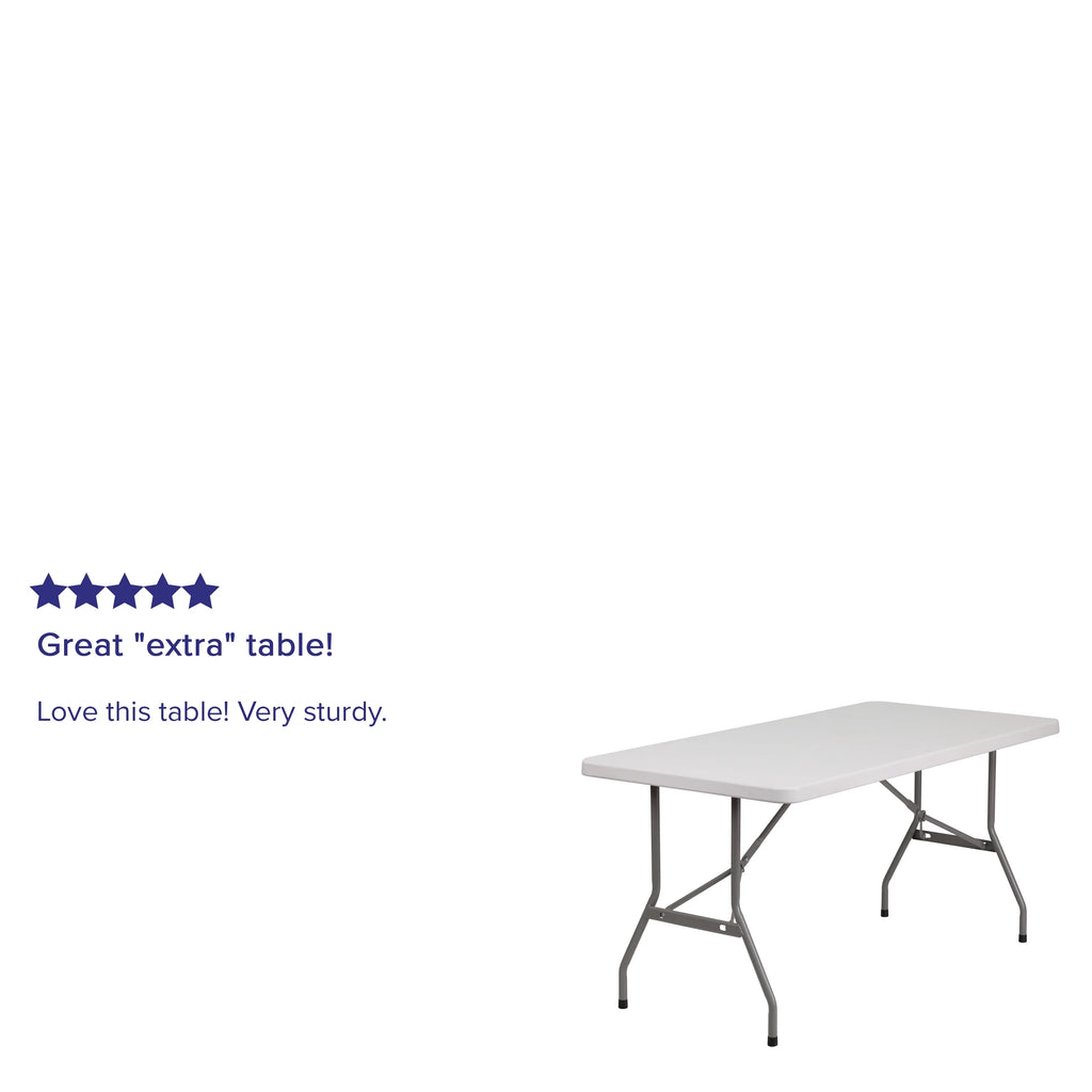 Granite White Plastic Folding Table Q8433