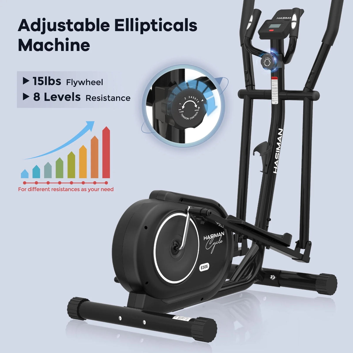 Silent Magnetic Elliptical Bike Stationary Exercise Machine D370037