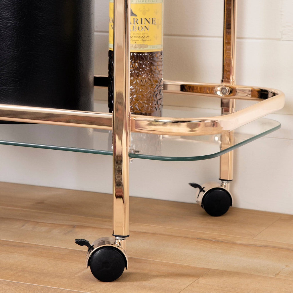 Gold Glass Bar Cart E596