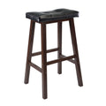 Antique Walnut Black Cushion Saddle Stool R759