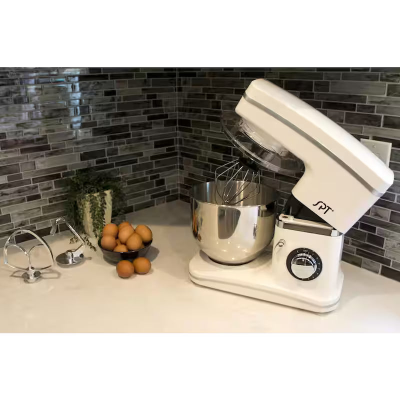 White 5.5 Qt 8-Speed Tilt Head Stand Mixer Q3759