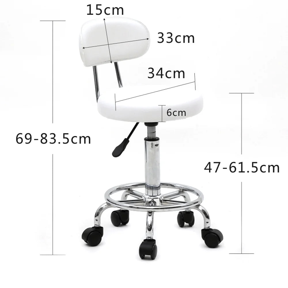White Adjustable Drafting Chair with Foot Rest A2312