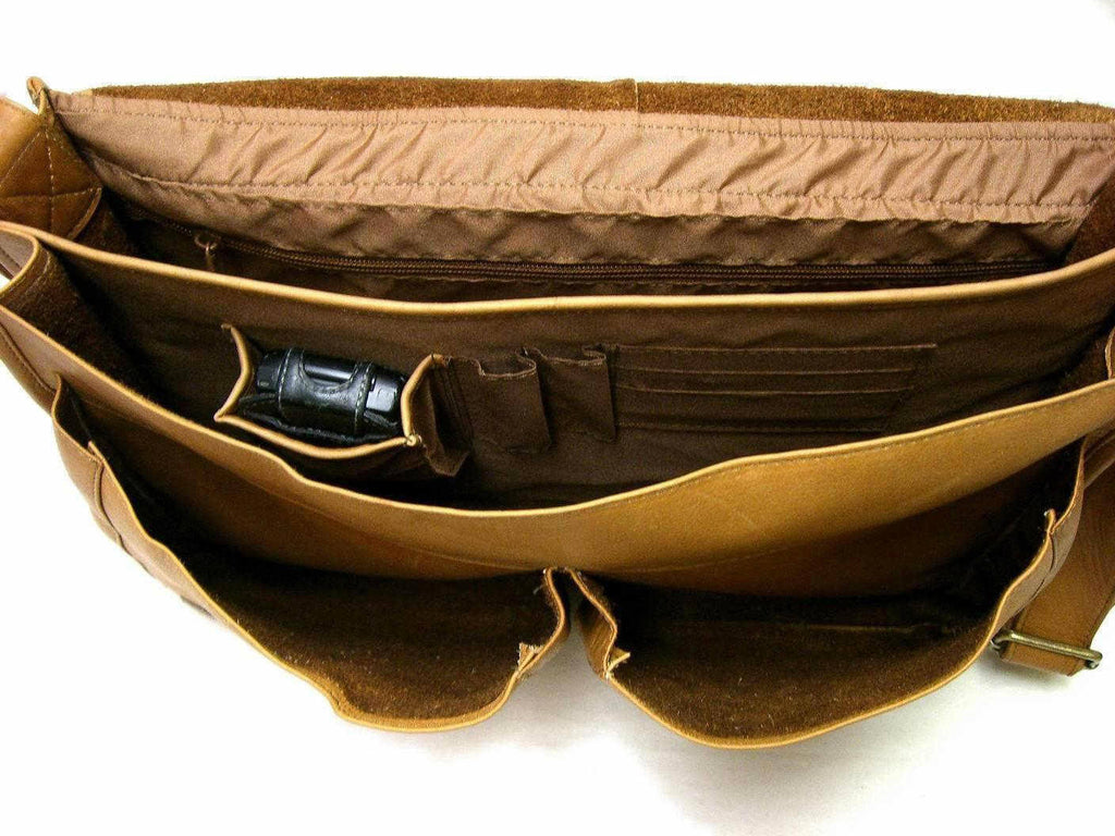 Tan Leather Messenger Bag E131446