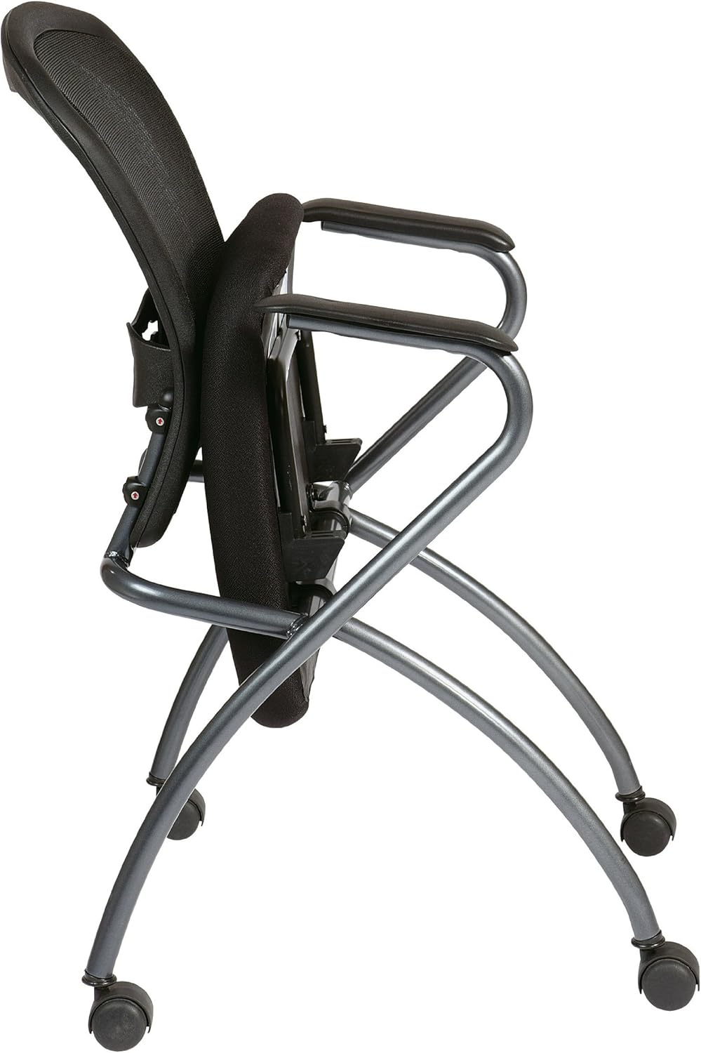 Titanium Finish Folding Chair with Casters, 2-Pack S639528
