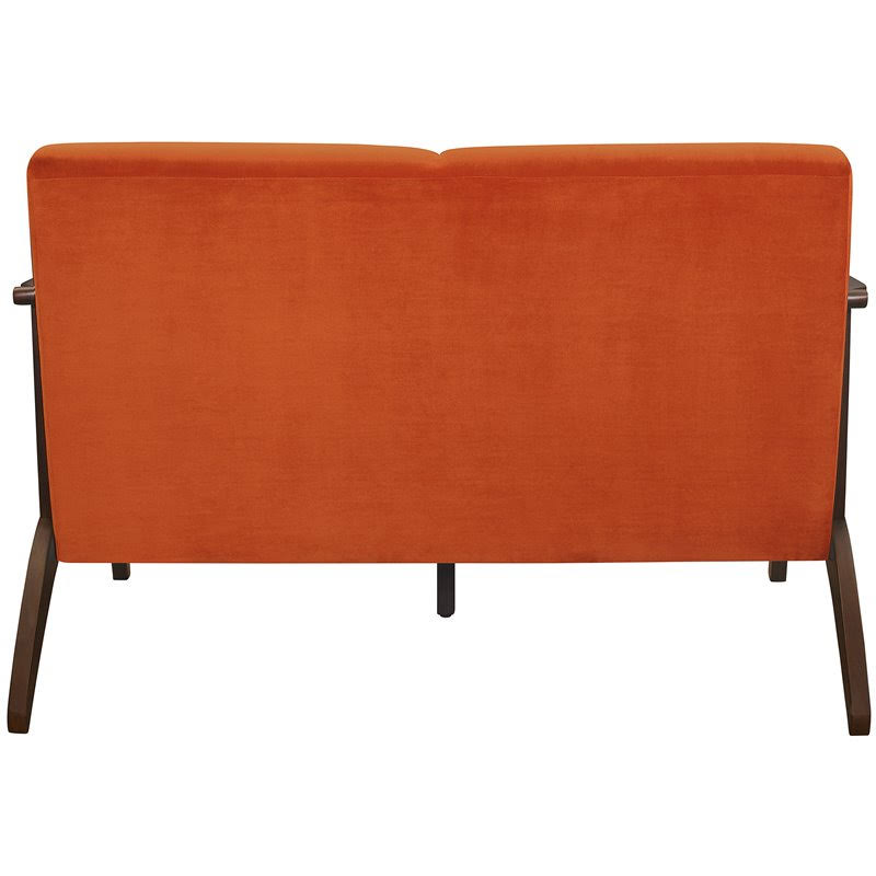 Orange Velvet Loveseat E225