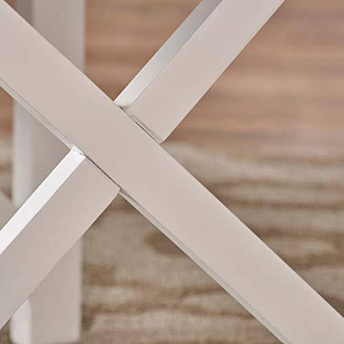 Acacia Wood End Table with White Frame R770144