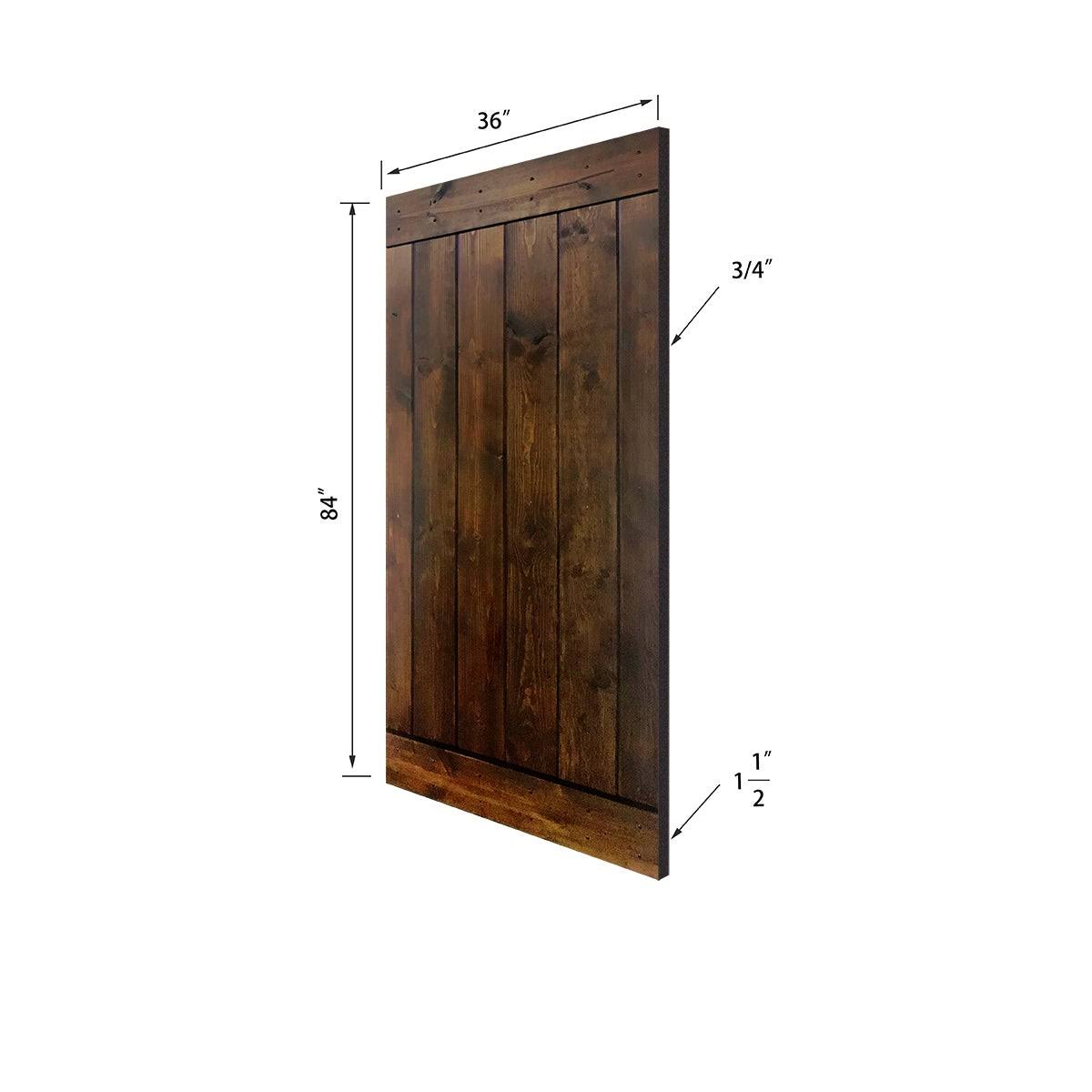 Paneled Manufactured Wood Barn Door with Installation Hardware Kit N276440