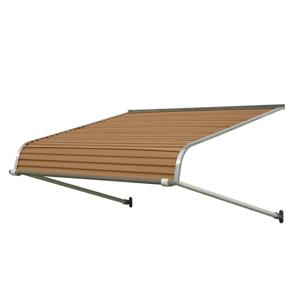 36-in Wide x 42-in Projection Mocha Tan Solid Fixed Door Awning X4849