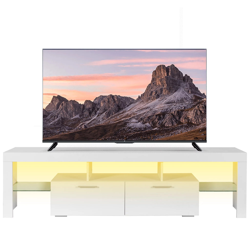 Black TV Stand for 70 Inch TV with LED Light T74339