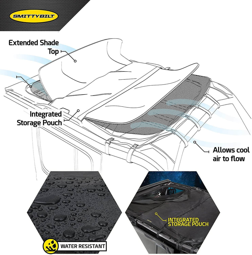 Black Extended Mesh Top with Skylights J18849